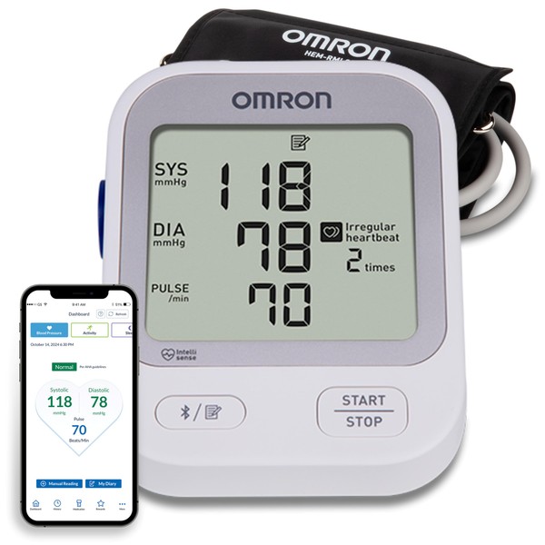 OMRON Silver Upper Arm Blood Pressure Monitor - Clinically Validated