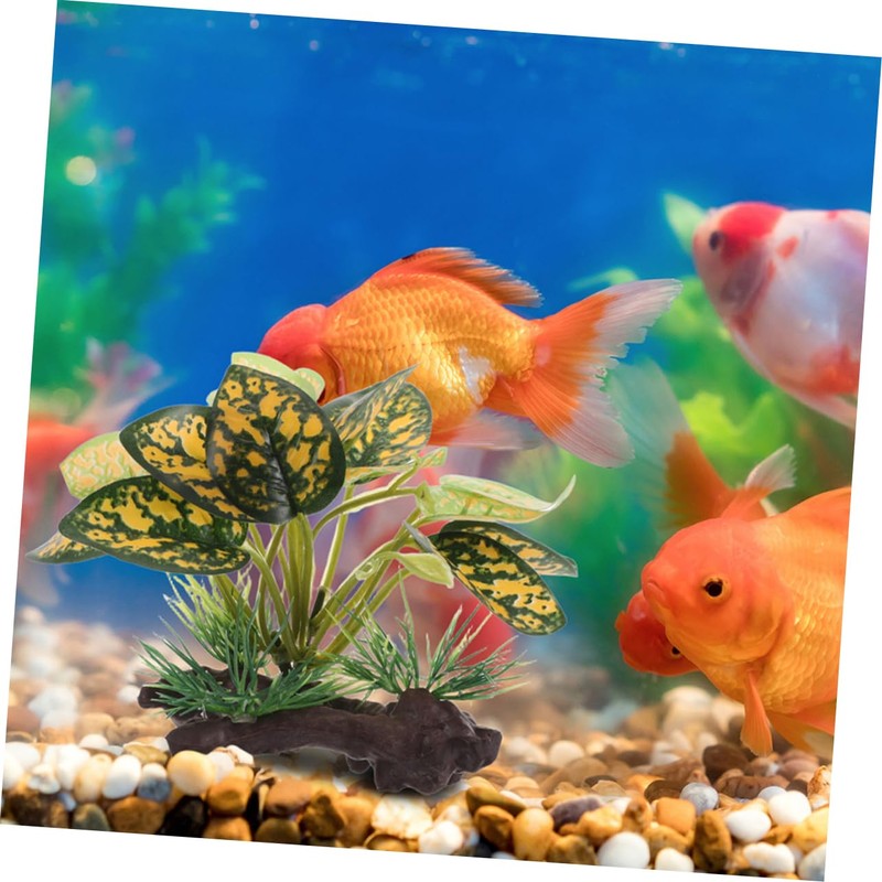 GRIRIW 2Pcs Durable Plastic Aquarium Decorations Betta Leaf Pad Hammock