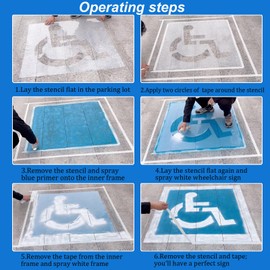 36’’x36’’ Handicap Parking Stencil for Painting, ADA Compliant, Reusable Silicone Handicap line Stencil kit for Parking lot