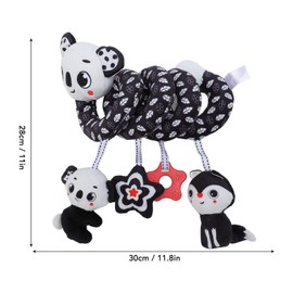 Black and White Newborn Visual Toy with Rattles, Hand Eye Coordination, Comfortable Plush, and Portable Activity
