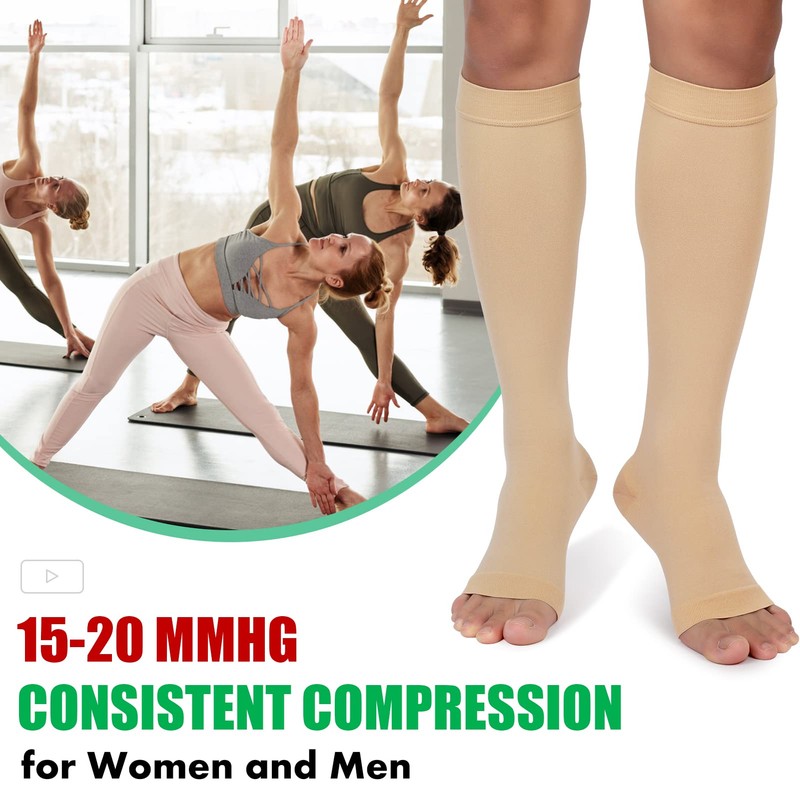MGANG® Calcetines de compresión, 15-20 mmHg, medias graduadas de alta