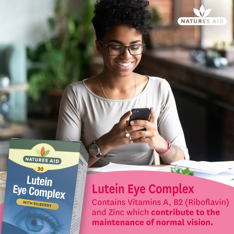 Natures Aid Lutein Eye Complex with Bilberry - Pack of