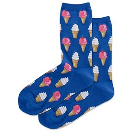 Hotsox Women's Ice Cream Crew Socks 1 Pair, Dark Blue, Women's 9-11