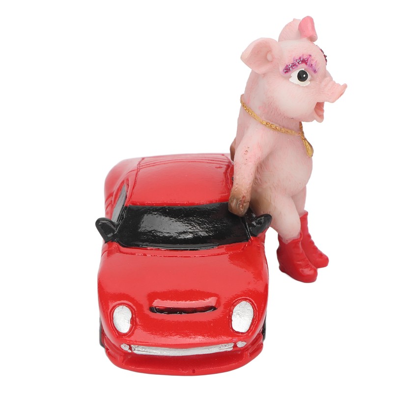 Pig Statue UV Resistant Coating Handcraft Resin Pig Figurine Red