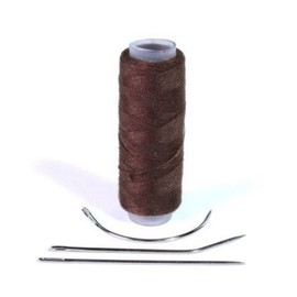 hair2heart Extension Tools - Tressier Set with Needle and Thread for the Extension Weaving Method, for Hair Extensions, for Attaching Wefts, Brown