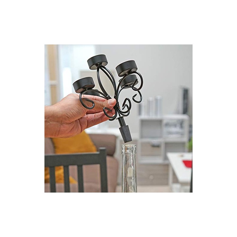 Southern Homewares Wine Bottle Topper Candelabra 5 Tea Light Holder