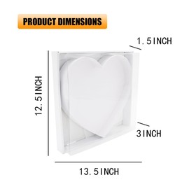 12" Fillable Cardboard Heart Shaped Charcuterie Gift Cupcake Box With Cover Sweets Packaging (HEART)