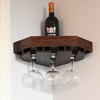 WELLAND Wall Mounted Corner Wine Rack -2 Pack Wooden Rustic