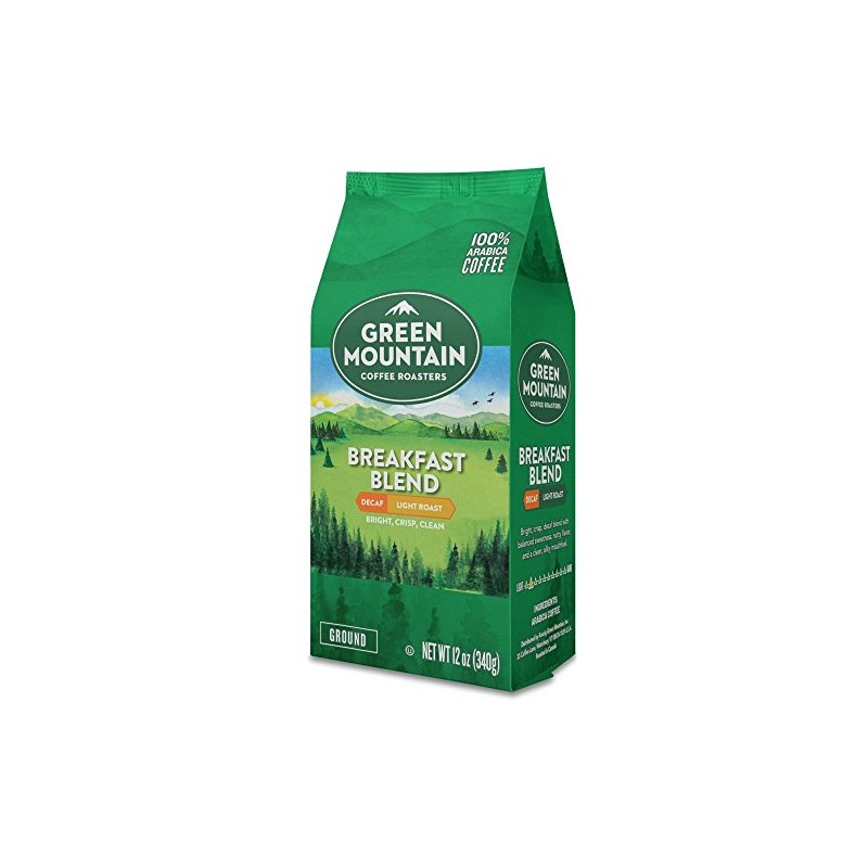 Green Mountain Coffee Roasters, Breakfast Blend Decaf, Ground Coffee, Decaffeinated,