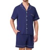 BAMBOO COOL Mens Pajama Set Summer Cooling Pjs Button Down