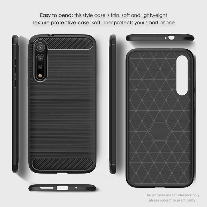 SCL Case for LG Velvet,[Red] Carbon Fiber Effect Gel Grip