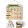 Joyreal Wooden Visual Schedule for Kids - Three Rows Hanging