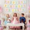 Colorful Happiest Birthday on Earth Banner, Pre-Strung Princess Theme Decor