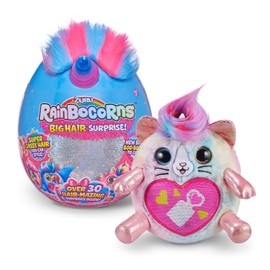 Rainbocorns Big Hair Surprise (Kitten) by ZURU Cuddle Plush Stuffed Animal, 30+ Surprises, Collectible Baby Booboocorns, Hair Accessories, Charm Bracelets, Stickers, Ages 3+ (Kitten)