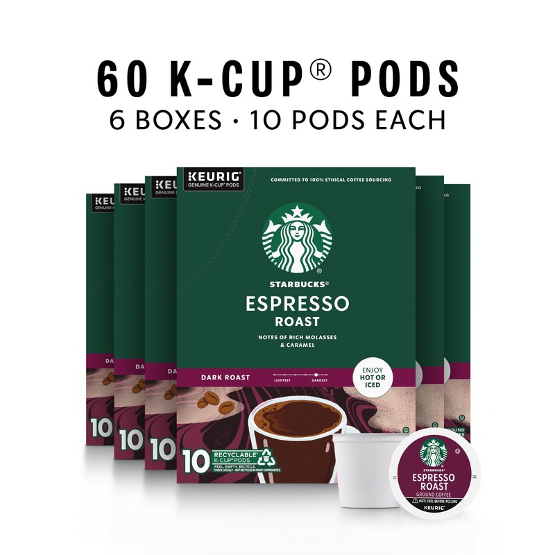 Starbucks K-Cup Coffee Pods, Dark Roast Coffee, Espresso Roast for