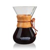 Lardera Iconic Six-Cup Glass Coffee Maker with Wooden Collar, 27oz