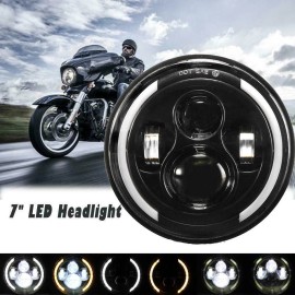 realtop3 7" Motorcycle Projector LED Headlight Driving Light DRL Hi-lo Beam For Harley