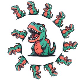 Duraaamo 12 Pcs Non Slip Bathtub Stickers Dinosaur Large Size 6.3" x 5.12" Anti Slip Decal Shower Stickers with Scraper for Bathtub Pools, Boats, Stairs(Tyrannosaurus,Grass Green)