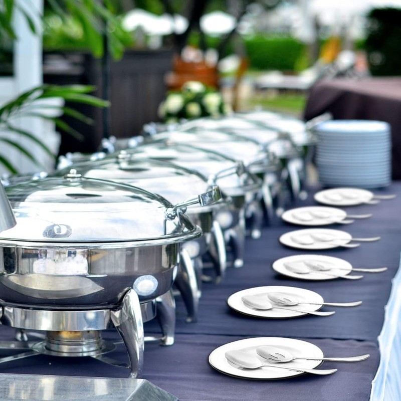 6-Piece Stainless Steel Serving Spoons Set - 3 Large Serving