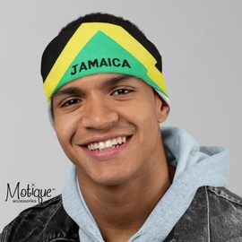 Motique Accessories Large Cotton Bandanas - Jamaica Flag- Green Yellow Black (Jamaican Flag Bandana)