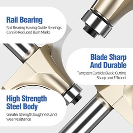 HUHAO 13/16" Radius Roundover Router Bit 1/2 Inch Shank,Edge Forming Roundover Bit Bead Rounding Over Edging Bit Carbide Corner Rounding Edge-Forming Bit,for Rounding Trim