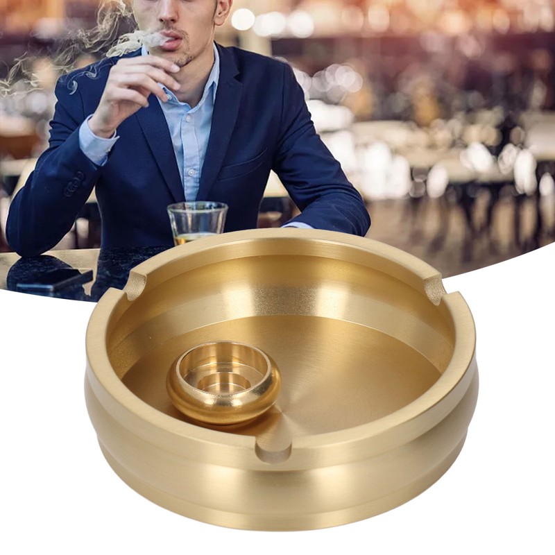 Brass Ashtray Handcrafted Modern Stylish Style Easy Cleaning Portable Decorative