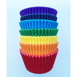 Holly Cupcakes 84 Excellent Quality Muffin Rainbow Cases- 12 Red, Orange, Yellow, Green, Blue, Pink and Purple