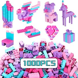 Reenwee Juego de ladrillos de construcción creativos para niños, 1000 piezas de colores surtidos, compatible con las principales marcas, placas base c
