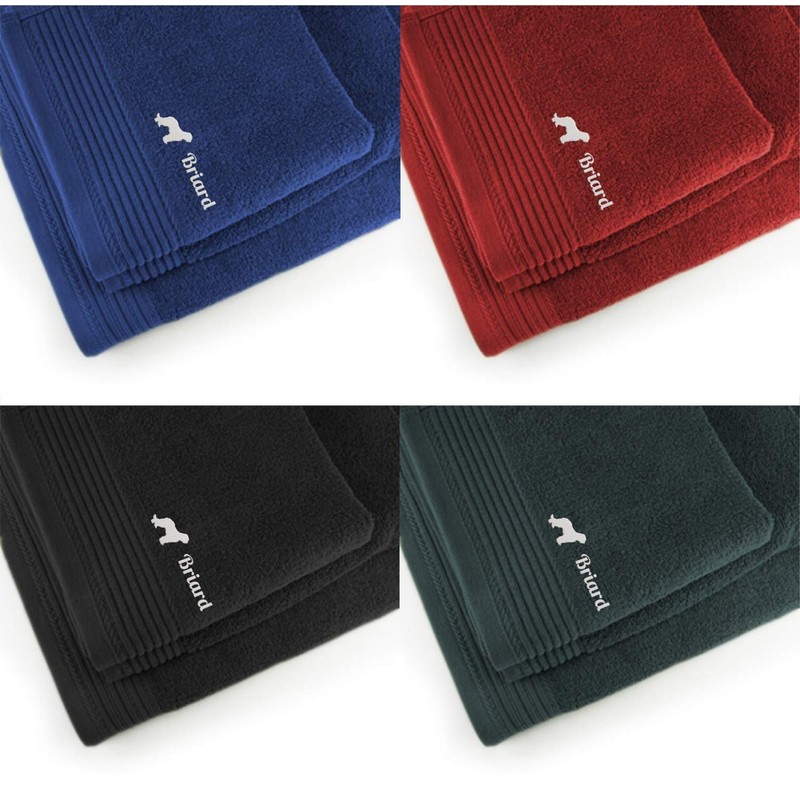 Siviwonder Briard Paw Dog Embroidery Deluxe Towel