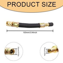Azlanway Universal Flexible Tyre Valve Extenders, 100 mm Tyre Valve Extension with Sealing Caps, Car Valve Adapter Valve Extension for Car, Motorcycle, Bicycle, Truck, Motorhome