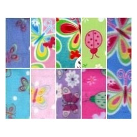 Fleece Printed Insect Butterflies 3 Fabric By the Yard