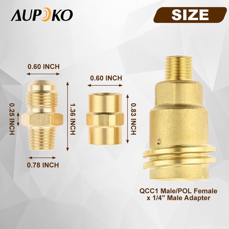 Aupoko QCC1 Nut Propane Gas Fitting Adapter Kit, Propane Gas
