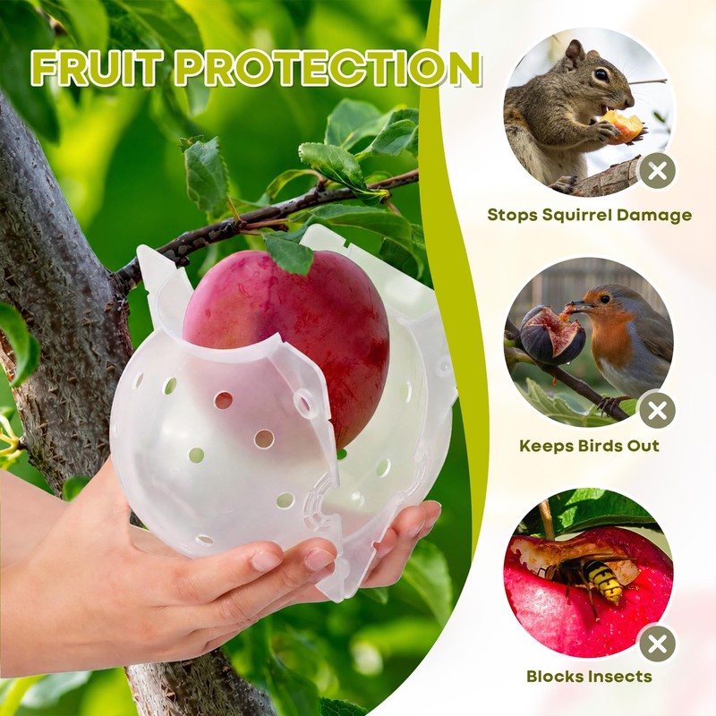 12 Pack Fruit Protection Cages, Reusable Squirrel Proof Fruit Covers,