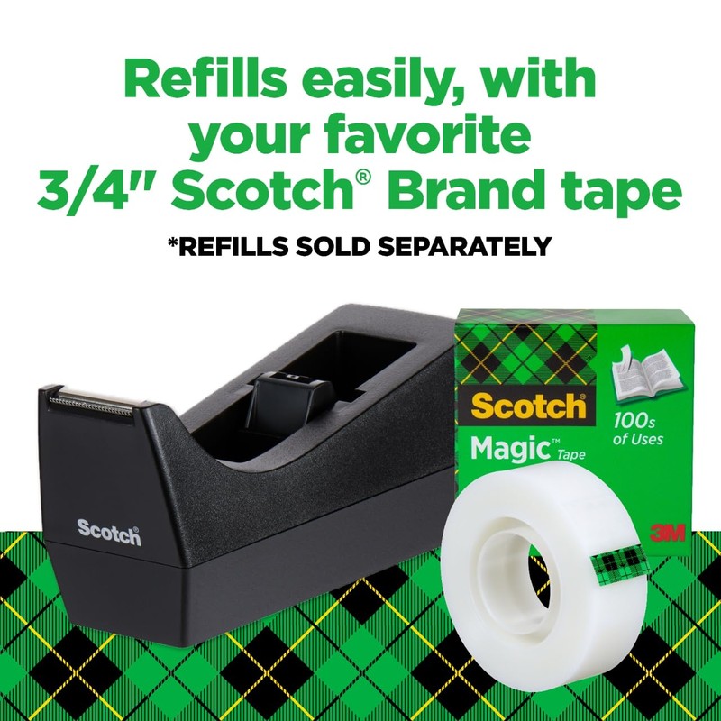 Scotch Desktop Tape Dispenser, Black, Use with Scotch Magic Tape