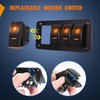 Nilight 4 Gang Rocker Switch Panel with Orange LED Light