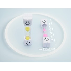 Yuronam 3 Minute Sand Timer Set, 8 Pack Colorful Smiley Hourglass Timers for Kids Proper Tooth Brushing