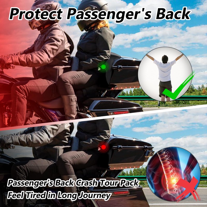 Motorcycle Rear Passenger Chopped Tour Pack Backrest Pad For Harley