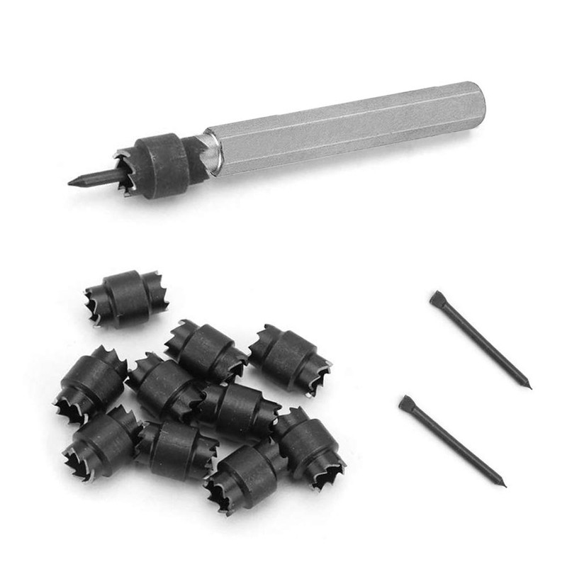 Saiper 13pcs Spot Weld Cutter Drill Bit Set 3/8" Double