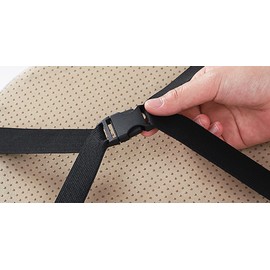 Greenjin 12" Round Chair Pad, Anti Slip Circle Stool Cushion with Adjustable Straps,Detachable Chair Pad with Removable Cushion Cover,Thicken Foam Cushion Black