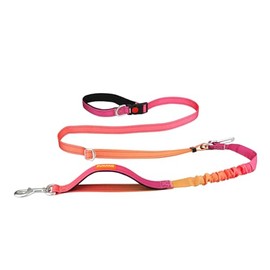 PUKAKO Hands Free Dog Leash, Waist Leash for Dog Walking, Leash for Small Medium Large Dogs Training Running 5-7FT(Pink& Orange)
