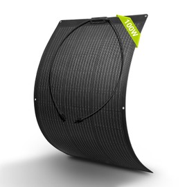 Newpowa 100W Flexible Solar Panel Portable Bendable 12 Volts 10BB Mono Cell for Uneven Surfaces Marine Camping Home Boat RV Surface Black