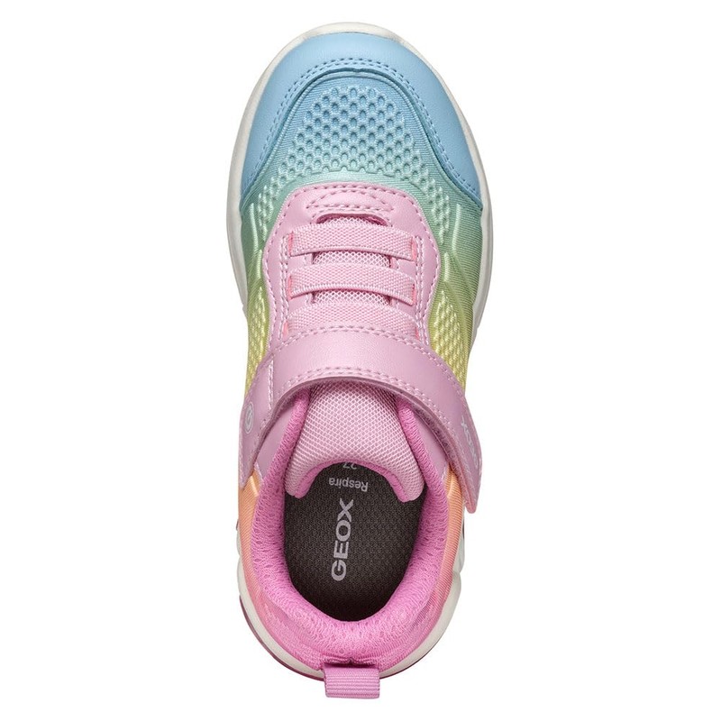 Geox Girls' J Fadinlight Girl C Trainers, Pink multi-coloured, 34