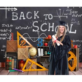 Welcome Back to School Backdrop for Photography 10x8ft Classroom Blackboard Class Learning Tools Photography Background Classroom School Photo Backdrop Decoration Banner