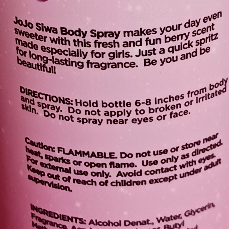 JoJo Siwa Shimmer Body Mist Berry Sweet Scent Spray 8fl