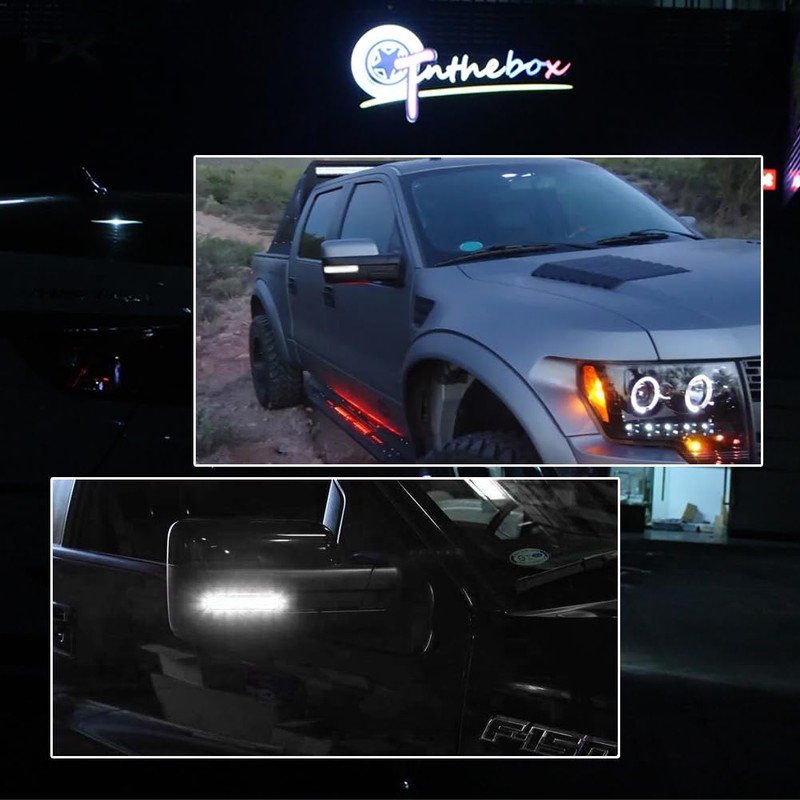GTINTHEBOX Clear Lens White Led Side Mirror Marker Turn Signal