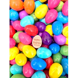 Pre Filled Chocolate Candy Plastic Easter Eggs with Free Unique Shopper Egg Token (100)