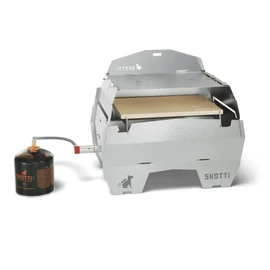 SKOTTI Stone Pizza Stone with Stainless Steel Holder for SKOTTI Grill, Ideal for Crispy Baking Results