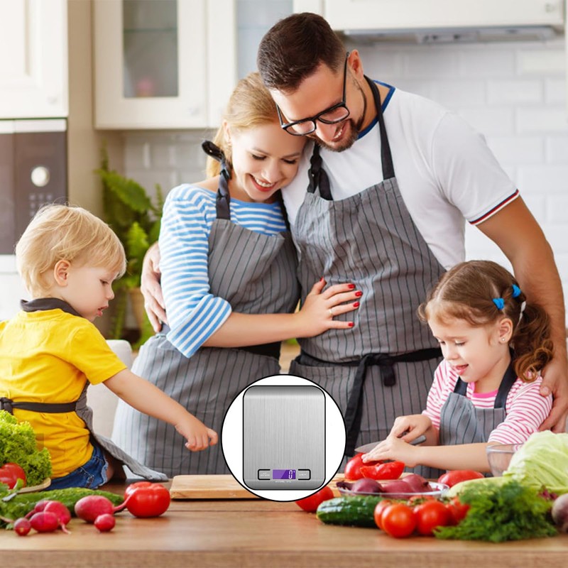 Digital kitchen scale 5kg/1g high-precision food scale with backlit LCD