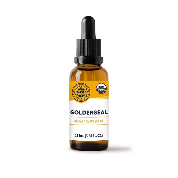 Vimergy USDA Organic Goldenseal Extract, 57 Servings – Alcohol-Free Goldenseal Tincture - Gluten-Free, Non-GMO, Kosher, Corn-Free, Soy-Free, Vegan & Paleo (115 ml)