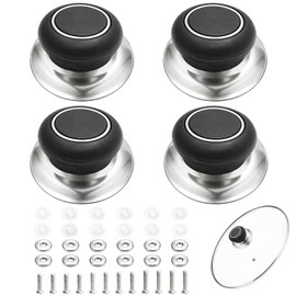 4 PCS Plastic & Stainless Steel Pot Lid Top Replacement Knob,3 Sizes Screws